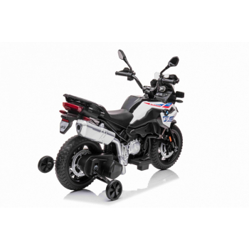 Motor BMW F850 GS na akumulator dla dzieci Biały + Kółka pomocnicze + Audio LED + Wolny Start + EVA